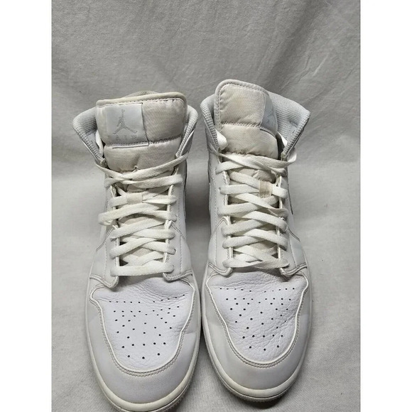 NIKE Jordan 1 high White Pure Platinum High Tops Mens Size 12 554724-108 - Picture 3 of 16